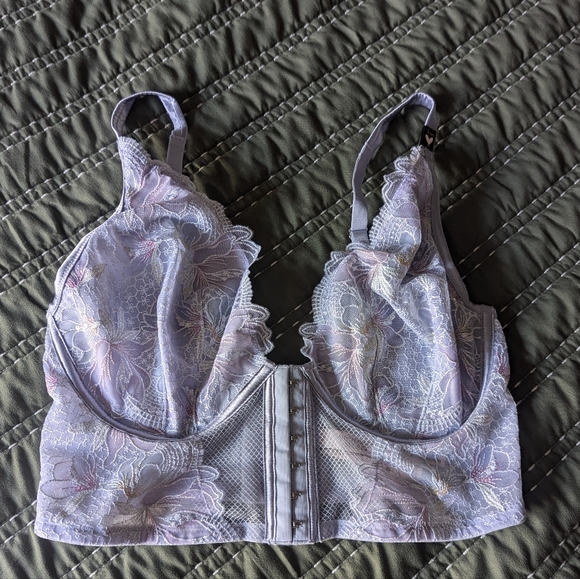 Victoria's Secret Other - Victoria's Secret Purple Wireless Bra with Textured Design and Wide Straps